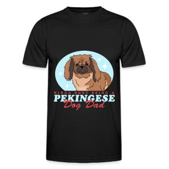 Papa pékinois | Cadeau de propriétaire de chien pékinois - T-shirt sport Homme - noir - Devant - AI Model Male 178 dark (178cm)