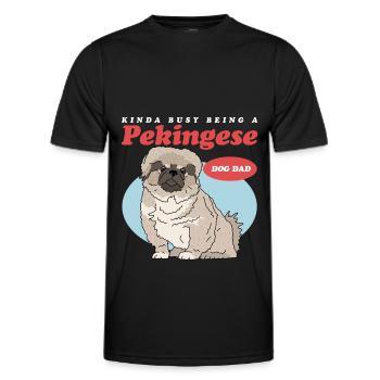 Pékinois Papa Pékinois | Cadeau de propriétaire de chien - T-shirt sport Homme - noir - Devant - AI Model Male 178 dark (178cm)