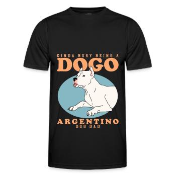 Dogo Argentino Papa Propriétaire de Chien Cadeau - T-shirt sport Homme - noir - Devant - AI Model Male 178 dark (178cm)
