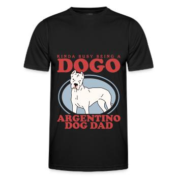 Dogo Argentino Papa | Cadeau de propriétaire de chien de chien - T-shirt sport Homme - noir - Devant - AI Model Male 178 dark (178cm)