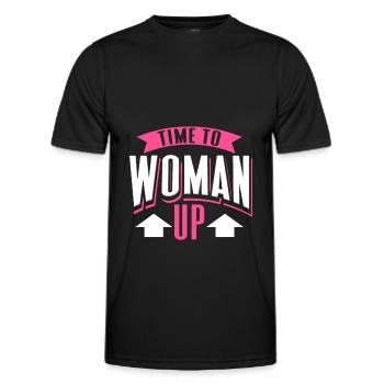 Time to woman up - Men's Functional T-Shirt - black - Front - AI Model Male 178 dark (178cm)