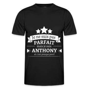 Anthony - Presque parfait - T-shirt sport Homme - noir - Devant - AI Model Male 178 dark (178cm)