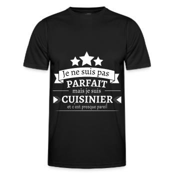 Cuisinier - Presque parfait - T-shirt sport Homme - noir - Devant - AI Model Male 178 dark (178cm)