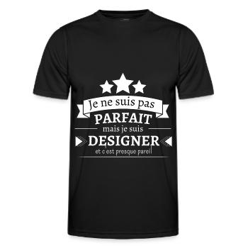Designer - Presque parfait - T-shirt sport Homme - noir - Devant - AI Model Male 178 dark (178cm)