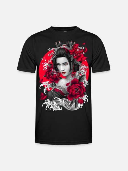 Japanese Geisha Art - Men's Functional T-Shirt - black
