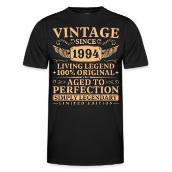 Jahrgang 1994 geboren Legende seit 1994 - Männer Funktions-T-Shirt - Schwarz - Vorne - AI Model Male 178 dark (178cm)