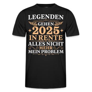 Ruhestand 2025 Legende in Rente - Männer Funktions-T-Shirt - Schwarz - Vorne - AI Model Male 178 dark (178cm)