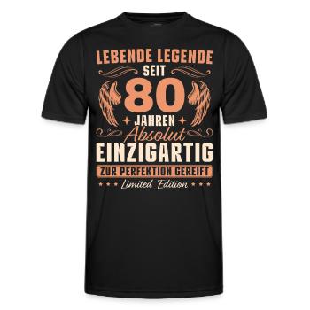 80 Jahre Vintage Geburtstag 80 Geburtstag - Männer Funktions-T-Shirt - Schwarz - Vorne - AI Model Male 178 dark (178cm)