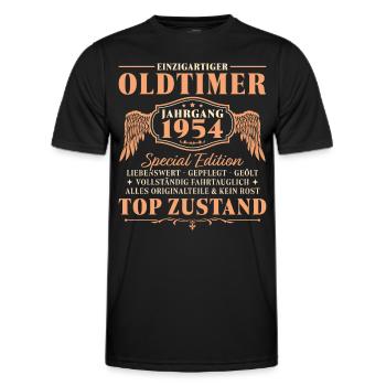 1954 Jahrgang Vintage Lustiges 70 Geburtstags - Männer Funktions-T-Shirt - Schwarz - Vorne - AI Model Male 178 dark (178cm)