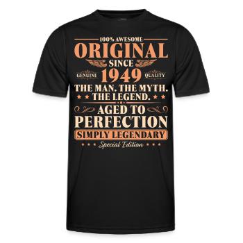 Original 1949 Jahrgang Mann Vintage 75 Geburtstag - Männer Funktions-T-Shirt - Schwarz - Vorne - AI Model Male 178 dark (178cm)