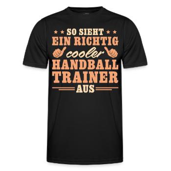 Richtig cooler Handballtrainer Geschenk - Männer Funktions-T-Shirt - Schwarz - Vorne - AI Model Male 178 dark (178cm)
