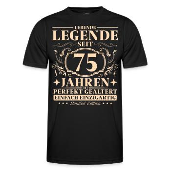 75 Jahre Perfekt Gealtert 75 Geburtstag - Männer Funktions-T-Shirt - Schwarz - Vorne - AI Model Male 178 dark (178cm)