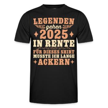 Rentner 2025 Rentenalter Kollege im Ruhestand - Männer Funktions-T-Shirt - Schwarz - Vorne - AI Model Male 178 dark (178cm)