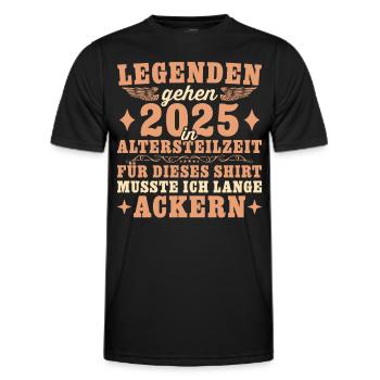 Altersteilzeit 2025 Rentenalter Kollege Frührente - Männer Funktions-T-Shirt - Schwarz - Vorne - AI Model Male 178 dark (178cm)