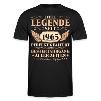 Jahrgang 1965 geboren Vintage Geburtstagsgeschenk - Männer Funktions-T-Shirt - Schwarz - Vorne - AI Model Male 178 dark (178cm)