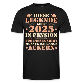 Pensionär 2025 Rentenalter Beamter in Pension - Männer Funktions-T-Shirt - Schwarz - Vorne - AI Model Male 178 dark (178cm)