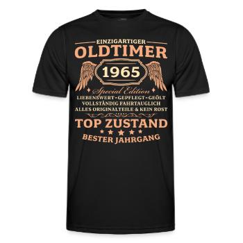 Jahrgang 1965 geboren 60. Geburtstag Männer - Männer Funktions-T-Shirt - Schwarz - Vorne - AI Model Male 178 dark (178cm)