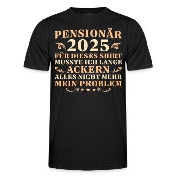 Pensionär 2025 Beamter Rente Abschied - Männer Funktions-T-Shirt - Schwarz - Vorne - AI Model Male 178 dark (178cm)