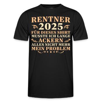 Rentner 2025 Arbeitskollege Rente Abschied - Männer Funktions-T-Shirt - Schwarz - Vorne - AI Model Male 178 dark (178cm)