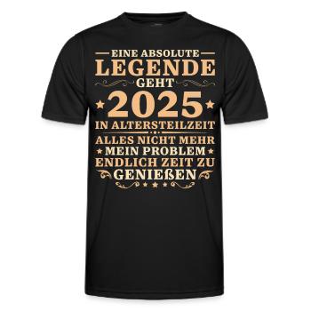 Altersteilzeit Angehende Rente 2025 Frührentner - Männer Funktions-T-Shirt - Schwarz - Vorne - AI Model Male 178 dark (178cm)