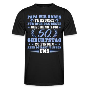 50 Jahre alt Papa 50. Geburtstag Geschenkidee - Männer Funktions-T-Shirt - Schwarz - Vorne - AI Model Male 178 dark (178cm)