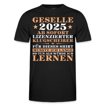 Gesellenprüfung Ausbildung Abschluss 2025 - Männer Funktions-T-Shirt - Schwarz - Vorne - AI Model Male 178 dark (178cm)