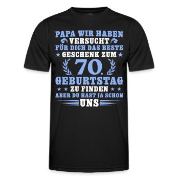 70 Jahre alt Papa 70. Geburtstag Geschenkidee - Männer Funktions-T-Shirt - Schwarz - Vorne - AI Model Male 178 dark (178cm)