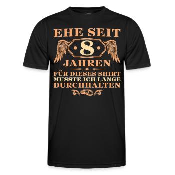 8. Hochzeitstag Blechhochzeit Geschenk - Männer Funktions-T-Shirt - Schwarz - Vorne - AI Model Male 178 dark (178cm)