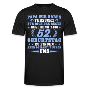 52 Jahre alt Papa 52 Geburtstag - Männer Funktions-T-Shirt - Schwarz - Vorne - AI Model Male 178 dark (178cm)