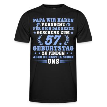 57 Jahre alt Papa 57. Geburtstag Geschenk - Männer Funktions-T-Shirt - Schwarz - Vorne - AI Model Male 178 dark (178cm)