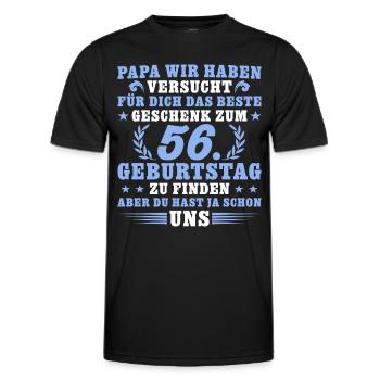56 Jahre alt Papa 56. Geburtstag Geschenk - Männer Funktions-T-Shirt - Schwarz - Vorne - AI Model Male 178 dark (178cm)