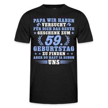 59 Jahre alt Papa 59. Geburtstag Geschenk - Männer Funktions-T-Shirt - Schwarz - Vorne - AI Model Male 178 dark (178cm)
