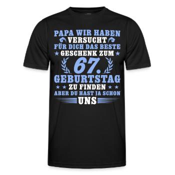 67 Jahre alt Papa 67. Geburtstag Geschenk - Männer Funktions-T-Shirt - Schwarz - Vorne - AI Model Male 178 dark (178cm)