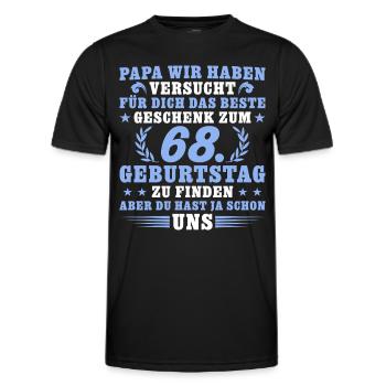 68 Jahre alt Papa 68. Geburtstag Geschenk - Männer Funktions-T-Shirt - Schwarz - Vorne - AI Model Male 178 dark (178cm)