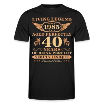 1985 Jahrgang geboren Einzigartig 40 Geburtstag - Männer Funktions-T-Shirt - Schwarz - Vorne - AI Model Male 178 dark (178cm)