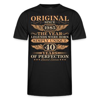 40. Geburtstag Einzigartig seit 1985 Geschenk - Männer Funktions-T-Shirt - Schwarz - Vorne - AI Model Male 178 dark (178cm)