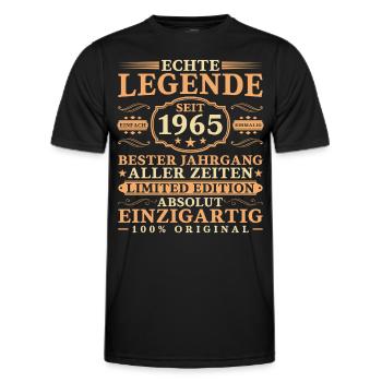1965 Jahrgang Geburtstag Vintage 60 Jahre - Männer Funktions-T-Shirt - Schwarz - Vorne - AI Model Male 178 dark (178cm)