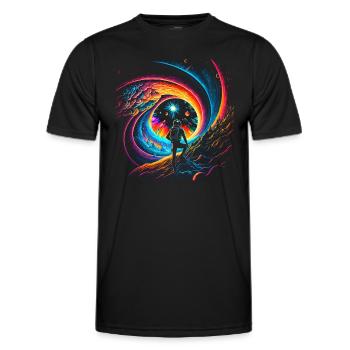 Space Portal - für dunkle Schirts - Männer Funktions-T-Shirt - Schwarz - Vorne - AI Model Male 178 dark (178cm)