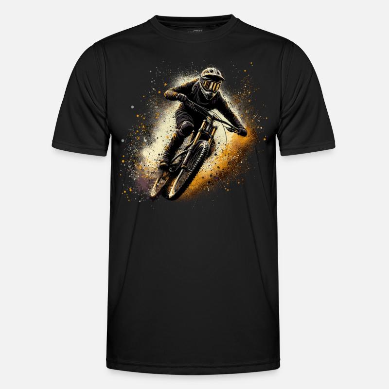 MTB Mountainbiking Mountainbiken Geschenk - Männer Funktions-T-Shirt - Schwarz