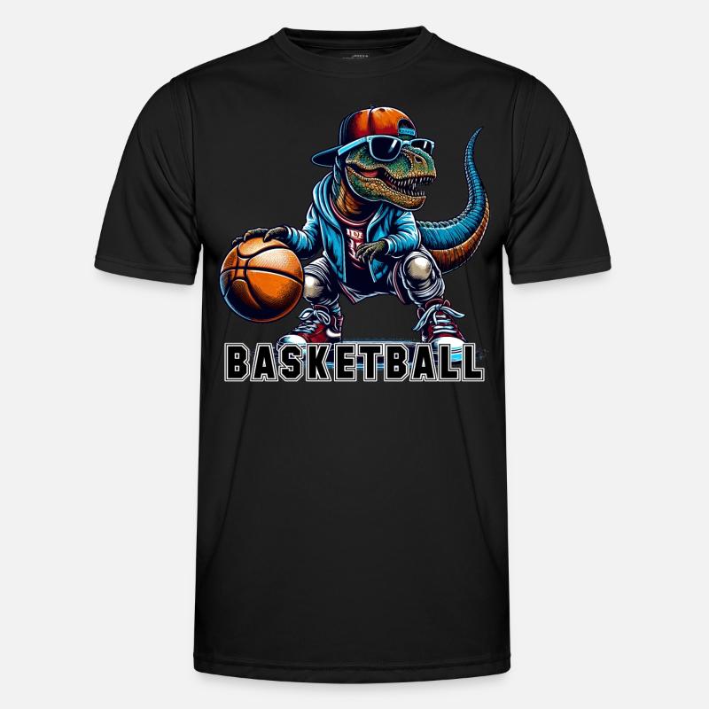 Basketball T-Rex Dinosaur Gift - Men's Functional T-Shirt - black