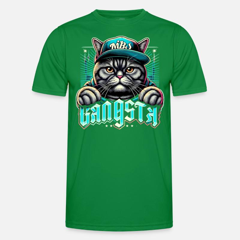BKH Britisch Kurzhaar Katze getigert Gangsta Gangs Männer Funktions-T-Shirt