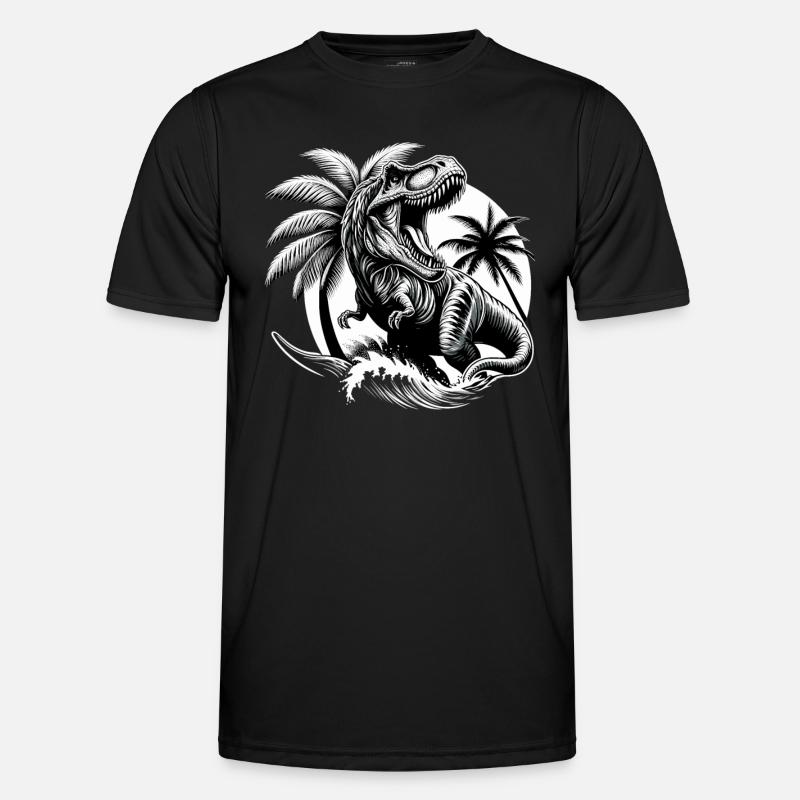 Roaring T-Rex Dinosaur Gift - Men's Functional T-Shirt - black