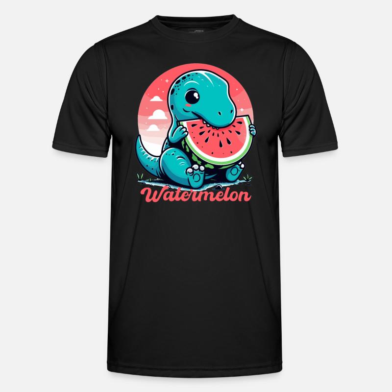 Süßer T-Rex Wassermelone Sommer Geschenk Männer Funktions-T-Shirt
