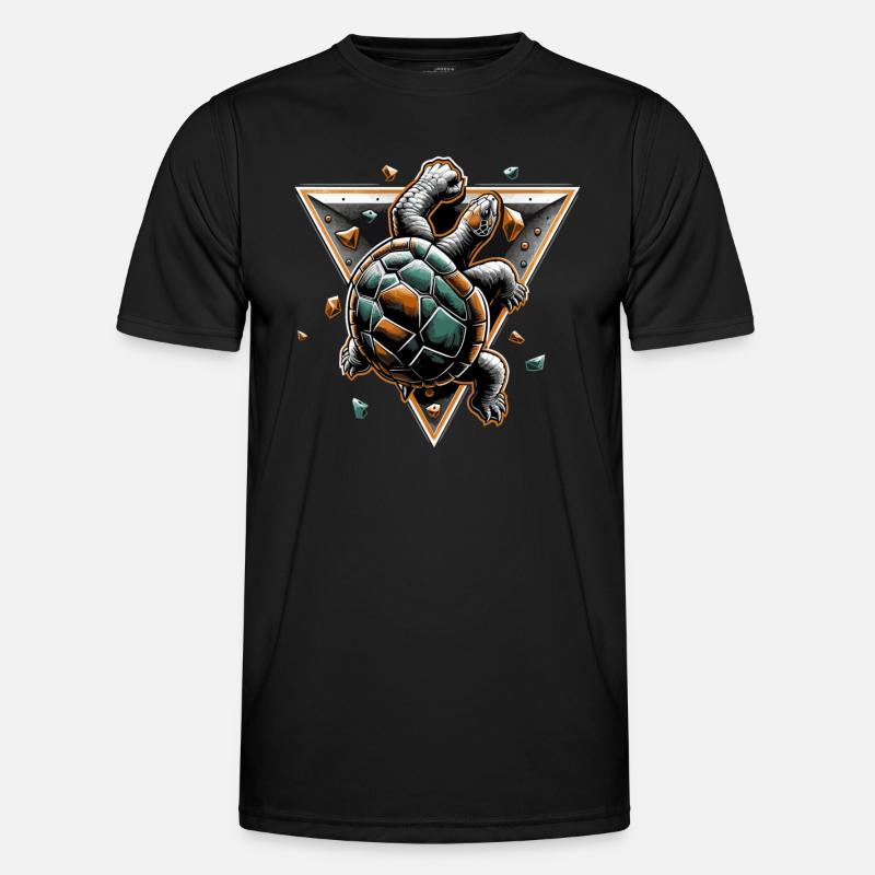 Bouldering Turtle Climbing Gift - Men's Functional T-Shirt - black