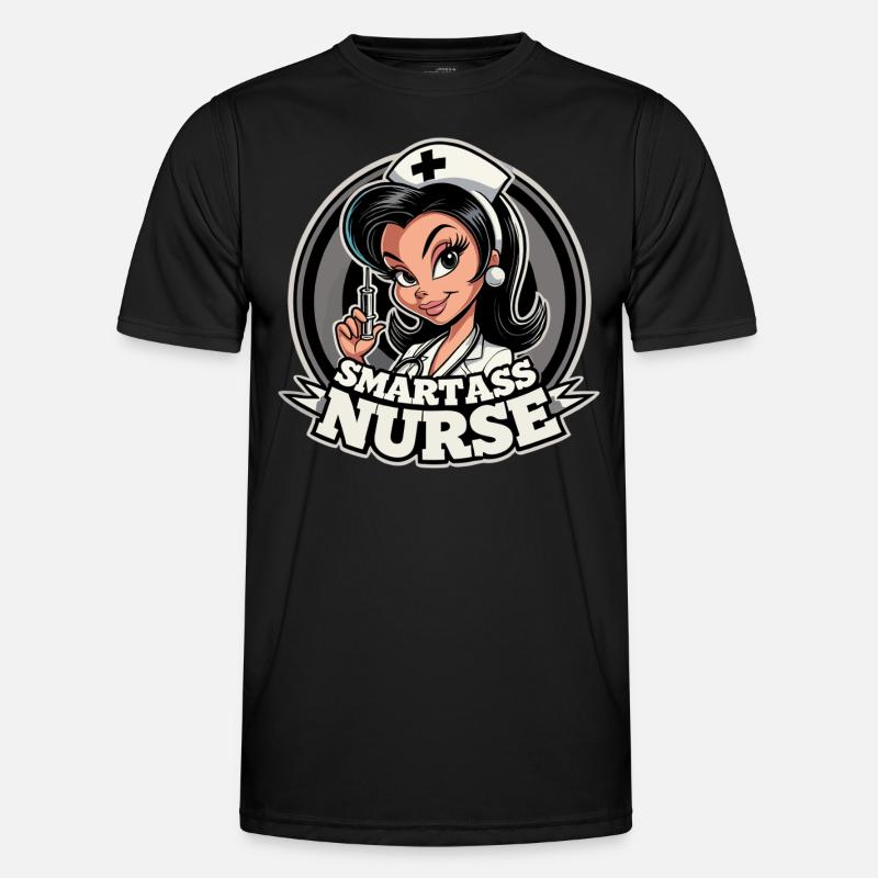 Smartass Nurse Funny Gift - Men's Functional T-Shirt - black