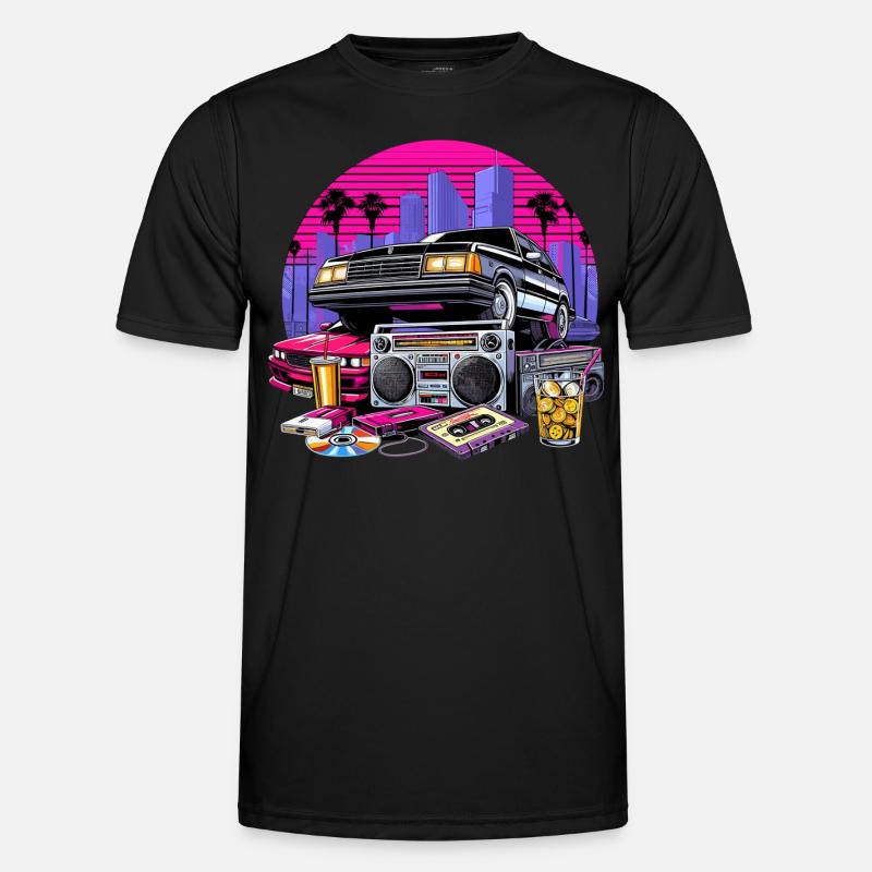 Kompaktkassette Ghettoblaster 90er Retro Geschenk - Männer Funktions-T-Shirt - Schwarz