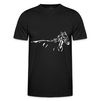 Pferde Wildpferd Tier Silhouette - Männer Funktions-T-Shirt - Schwarz - Vorne - AI Model Male 178 dark (178cm)