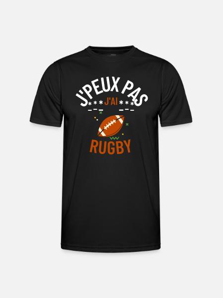 J'peux pas j'ai rugby - T-shirt sport Homme - noir