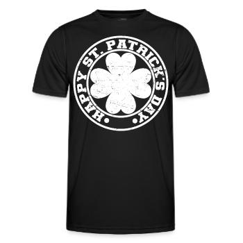 St. Patrick’s Day Gift Shamrock Men, Women, Kids - Men's Functional T-Shirt - black - Front - AI Model Male 178 dark (178cm)
