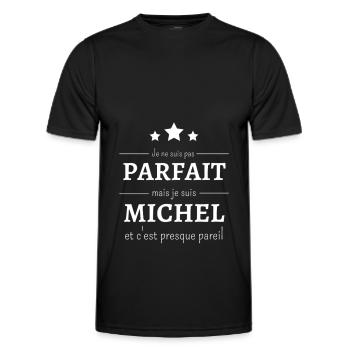 Je ne suis pas parfait mais je suis Michel cadeau - T-shirt sport Homme - noir - Devant - AI Model Male 178 dark (178cm)